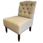 Beige Pintuck Chair